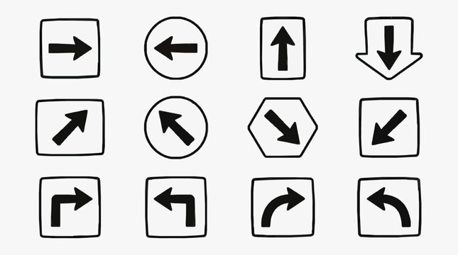 Directional Arrow Icons Set.