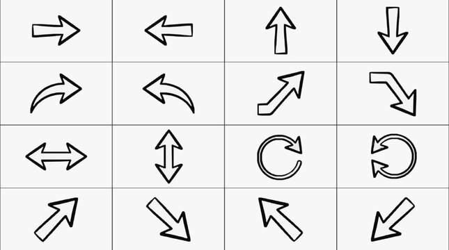 Directional Arrow Icons Set.