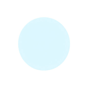 Light blue circle, pastel color, solid shape, geometric form isolated on Transparent Background
