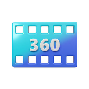 360p SD video resolution icon isolated. video stream quality sign, symbol. minimal 3d render