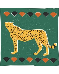 vector illustration of a leopard tshirt design tattoo art © Manvendra