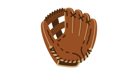 Fototapeta premium Classic Brown Leather Baseball Glove Vector Illustration, Professional Sports Equipment for Athletes