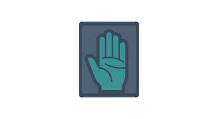 Obraz premium Professional Biometric Hand Scan Identification Icon for Digital Security Systems and Medical X-ray Analysis