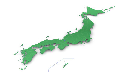 Fototapeta premium 日本地図（背景透過：琵琶湖あり）