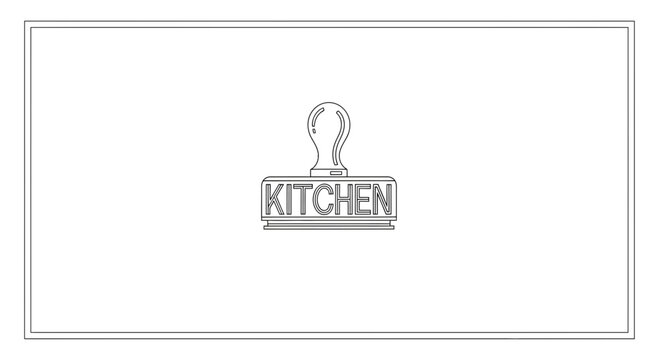 Vintage Kitchen Stamp Icon, Retro Rubber Stamp Design for Culinary Use