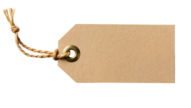 Blank kraft paper tag with twine and brass grommet