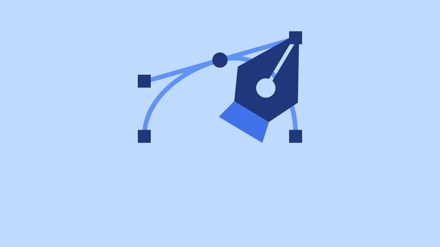 Pen tool drawing bezier curve animation