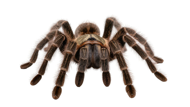 Brown fuzzy tarantula spider with eight legs