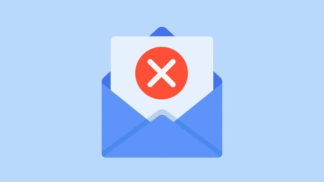 Failed email sending animation error icon