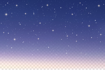 Night starry sky with light transparent gradient effect. Vector blue magic galaxy. Universe space of cosmos with dust of sparkles and abstract glitter. Christmas fantasy backdrop © Chorna_L