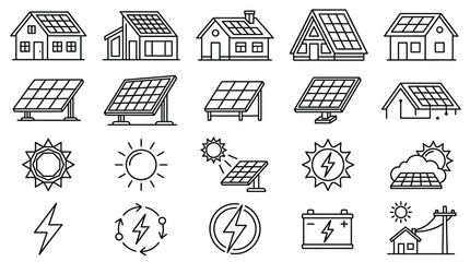 Fototapeta premium Solar Panels Installation on Rooftop in Bright Sunny Day with Clear Sky