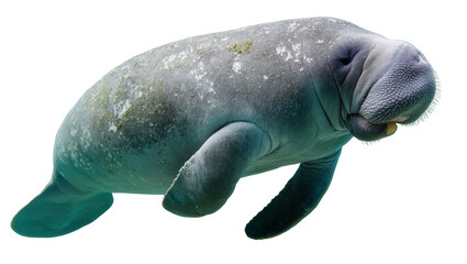 Gray Manatee with Barnacles and Algae on Skin © Michal