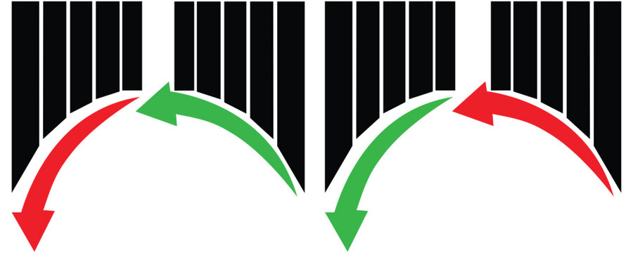 Up and down graph chart vector icon set. growth increase and decrease sign. economy rise and decline symbol. upward or downward trend bar chart icon