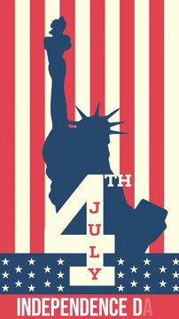 4th of July USA Celebration with Statue of Liberty Design Portrait