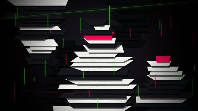 Abstract Digital Data Flow and Network Connections in a Dark Environment.