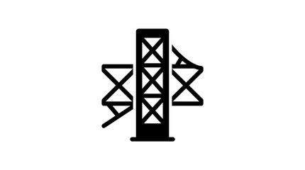 Transmission tower stands as a structural icon representing electrical power distribution and industrial infrastructure in a modern urban landscape. © Berkah