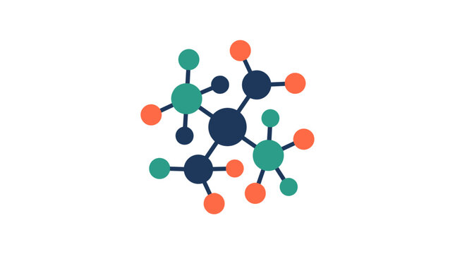 Abstract Molecular Structure Representation with Colored Atoms and Interconnectivity