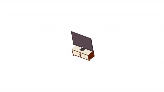 Tv Set With A Curbstone