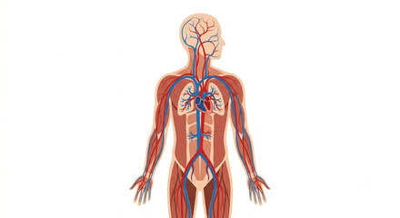 Fototapeta premium Human Circulatory System Educational Vector Diagram 