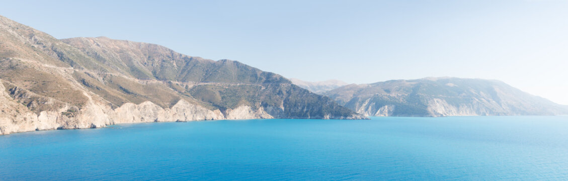 Coastline of the beautiful island of Kefalonia, Greek Islands, Greece