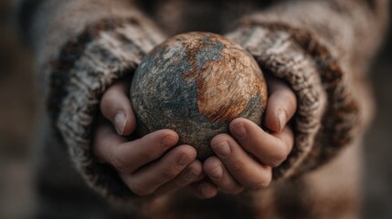 Obraz premium Earth held in loving hands.
