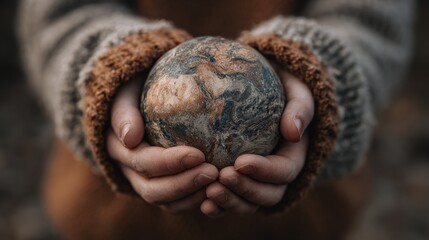 Obraz premium Earth held in loving hands.