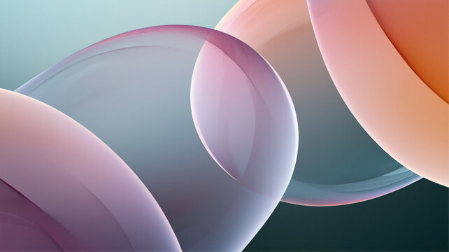 Wallpaper with modern circles effect. Abstract colorful bubbles background. Generative ai