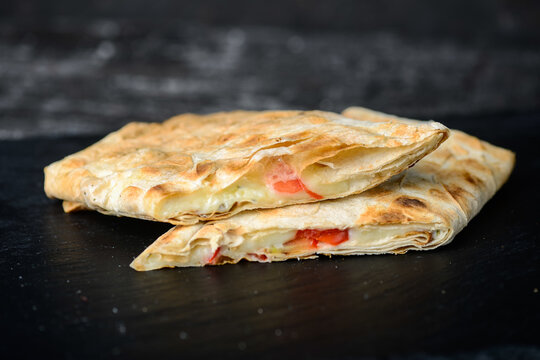 Sweet Lavash with Strawberries and Cheese