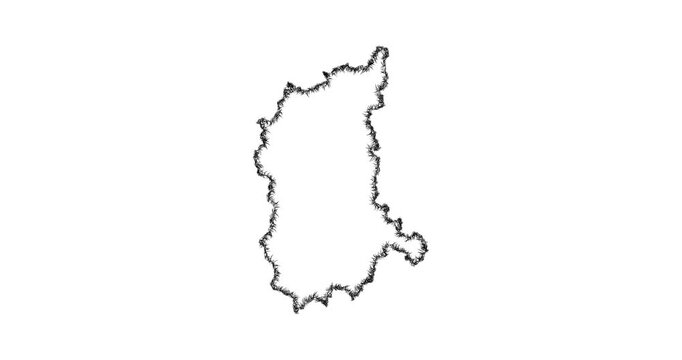 Sketch Lubuskie outline map animation - smooth progressive reveal