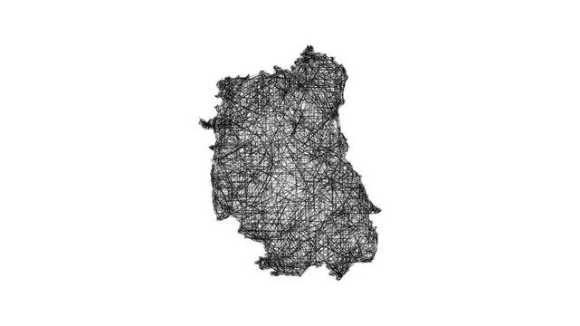 Sketch Lubelskie outline map animation - smooth progressive reveal