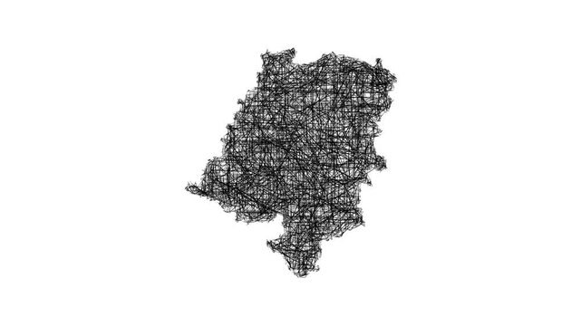 Sketch Opolskie outline map animation - smooth progressive reveal
