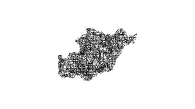 Sketch Beja outline map animation - smooth progressive reveal