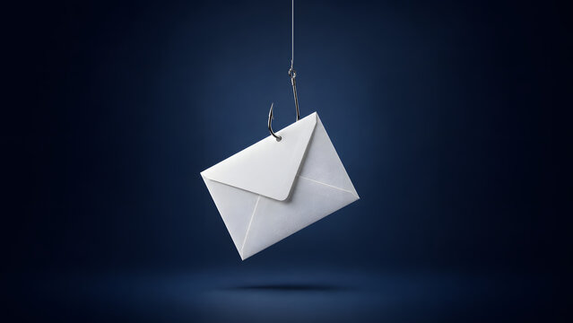 Email Envelope Caught by Fishing Hook