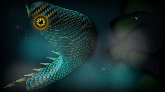 Deep Sea Enigma The Enigmatic Wormlike Creature with a Single Eye in the Abyss.