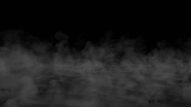 Loop Of Fast Steam Fog in Front Of Black Background	