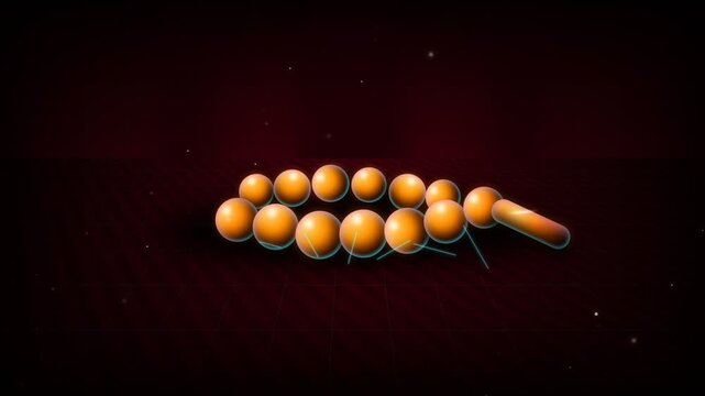 Microscopic View of Streptococcus Bacteria Chain Under Magnification.