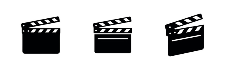 Fototapeta premium Movie Clapperboard Icons for Film Production