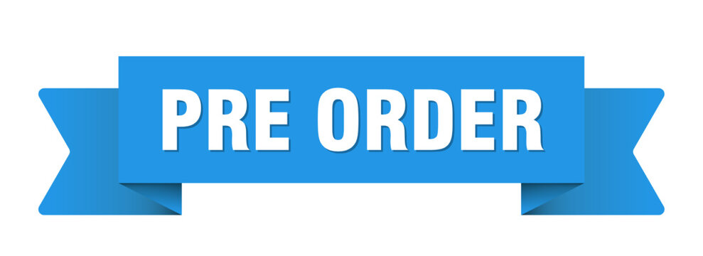 pre order ribbon isolated on transparent background. pre order ribbon