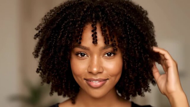 Close-up of African American women's faces, showing off curly hair styles of black women