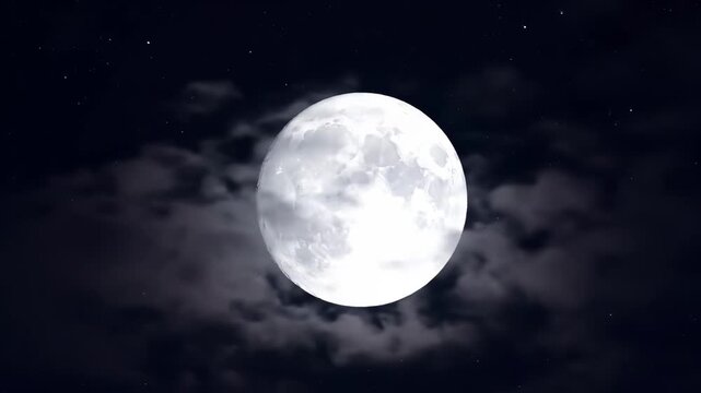 The night sky is full of moon and stars, the night sky is full of moon and clouds are flowing