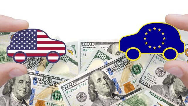 Europe Union and United States of America trade, customs and tariffs war.