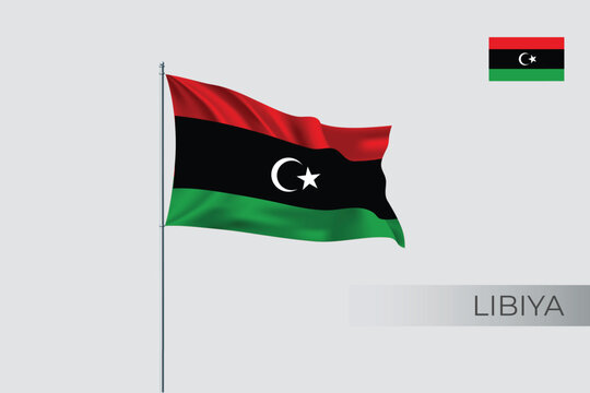 Libya Waving 3d Flag Vector design