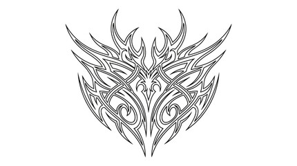 Fototapeta premium Tribal Tattoo Design Black Outline Vector Art