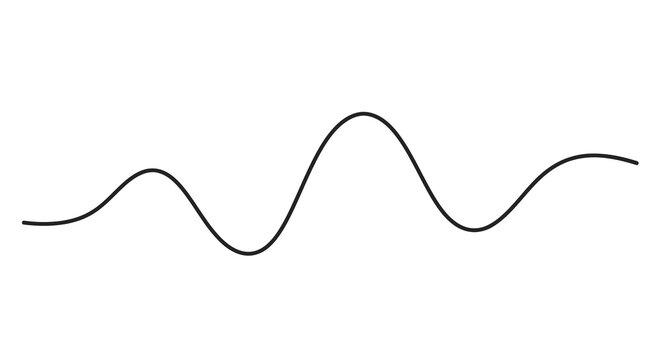 Black sine wave on a white background simple linear illustration