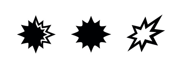 Explosion Burst Icon Set - Comic Boom Effect Vector Design © Lili