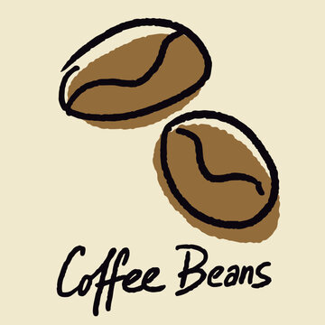 Coffee beans doodle hand drawing, illustration vector