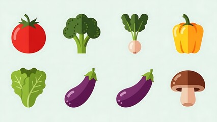 Fototapeta premium Colorful fruits and vegetables flat lay arrangement.