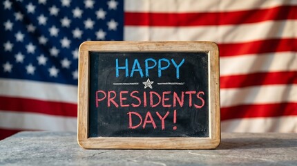 Happy presidents day with american flag background
