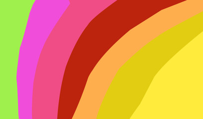 Naklejka premium Retro abstract background vector illustration with colorful vertical curved waves and groovy layered warm tones design