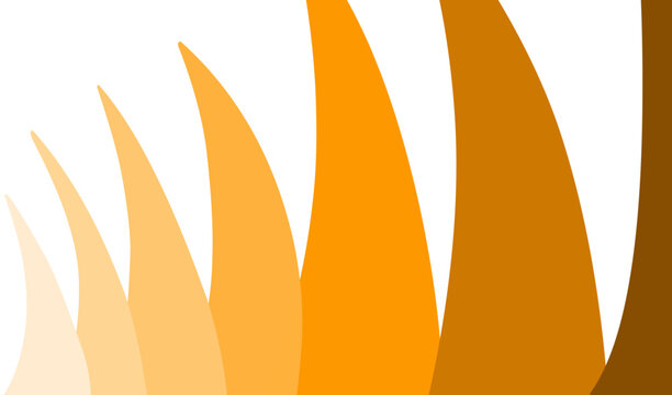 Abstract autumn background vector illustration with warm orange and brown curved flame spikes design isolated on white background